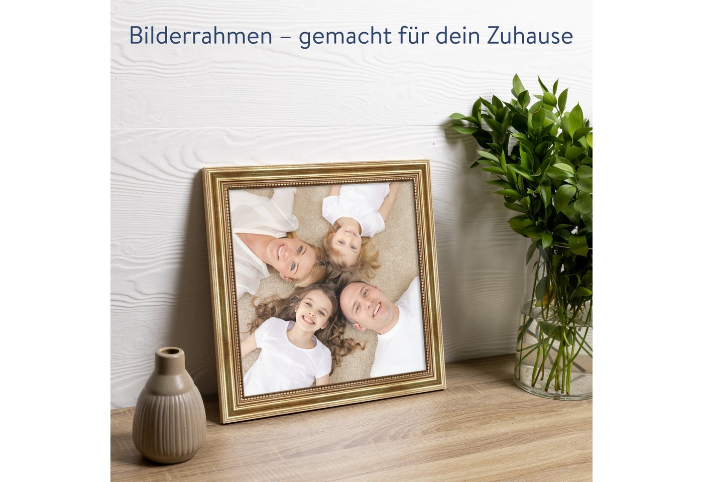 WANDStyle Einzelrahmen H450, Goldener Bilderrahmen 30x30 Holz, Vintage Bilderrahmen Gold 30x30 cm Bild 2
