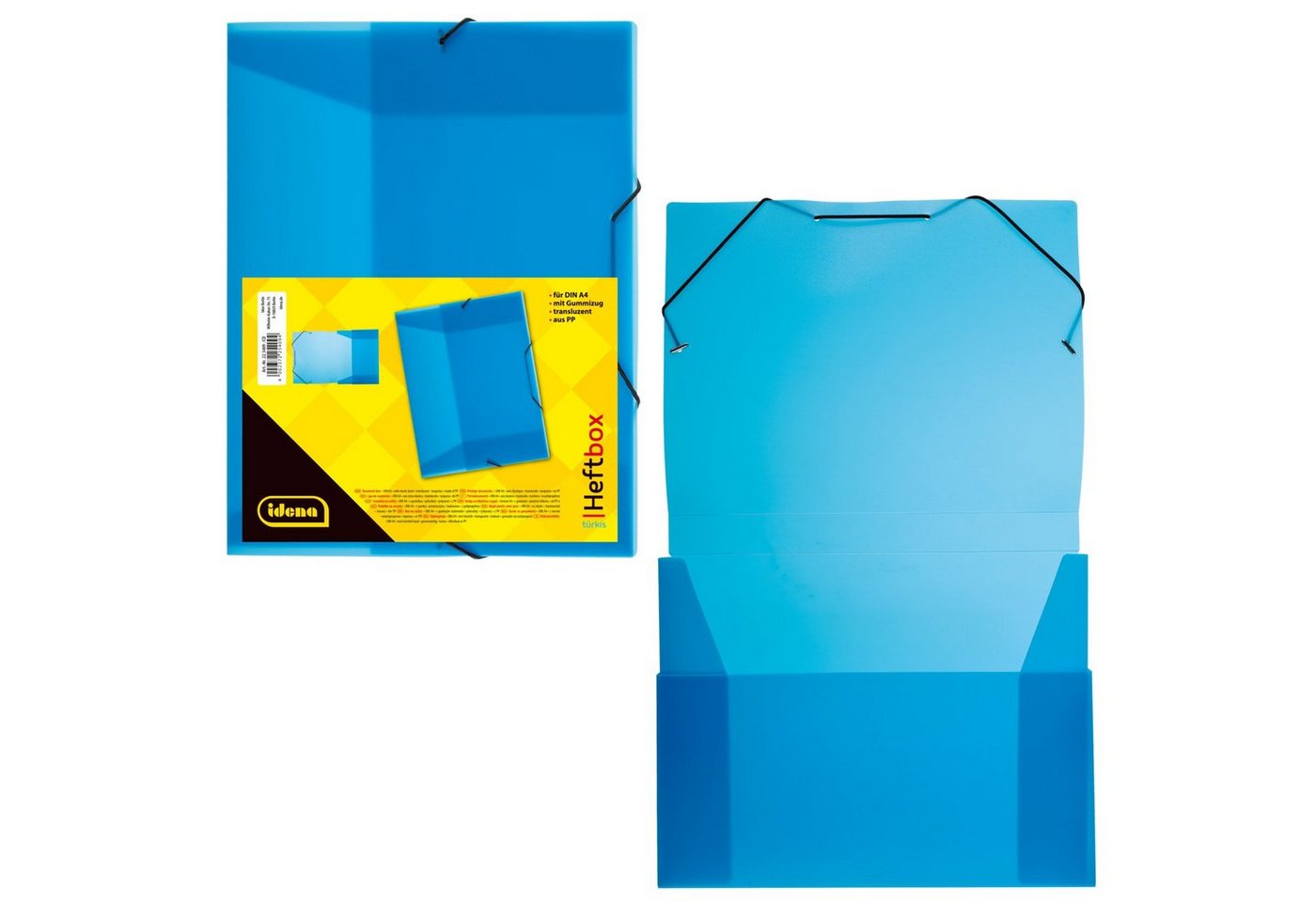 Idena Hefter Idena 225167 - Heftbox für DIN A4 mit Gummizug, aus PP, Füllhöhe 3,5
