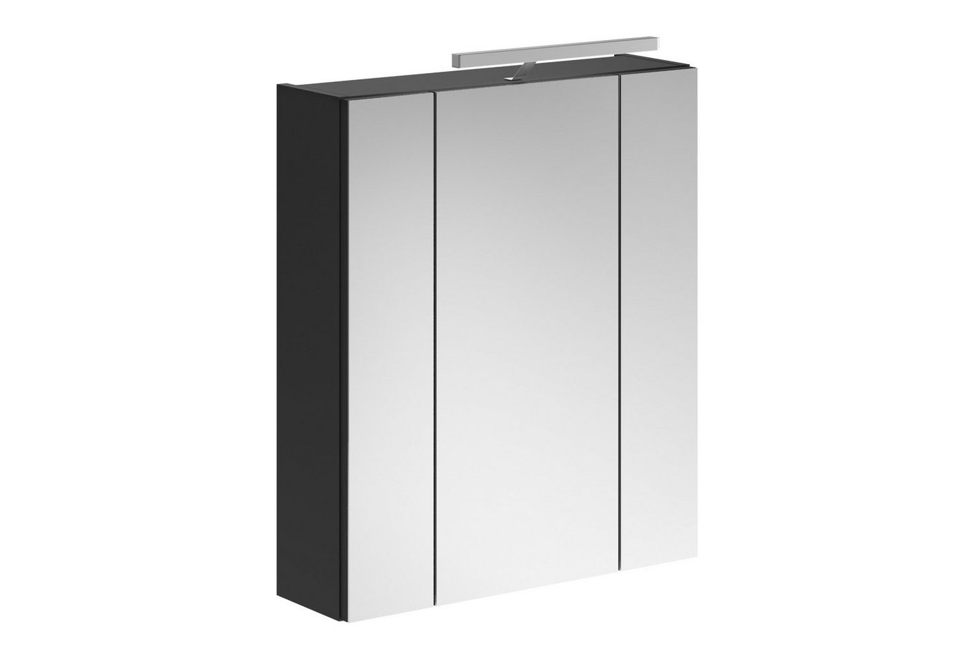 Newroom Spiegelschrank Schwarz Hochglanz 60 cm Spiegelschrank mit Beleuchtung Schwarz Hochglanz Spiegelglas Modern Bild 2