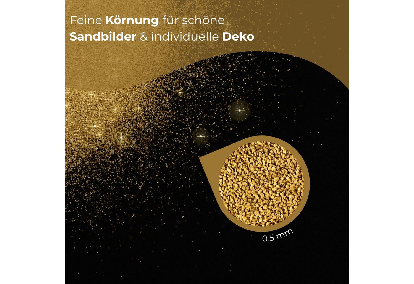 matches21 HOME & HOBBY Dekosand Deko-Sand gold 5 kg für Vasen, Gläser & Streudeko (1-St), Bunter Farbsand als feiner Deko- & Bastelsand Bild 2