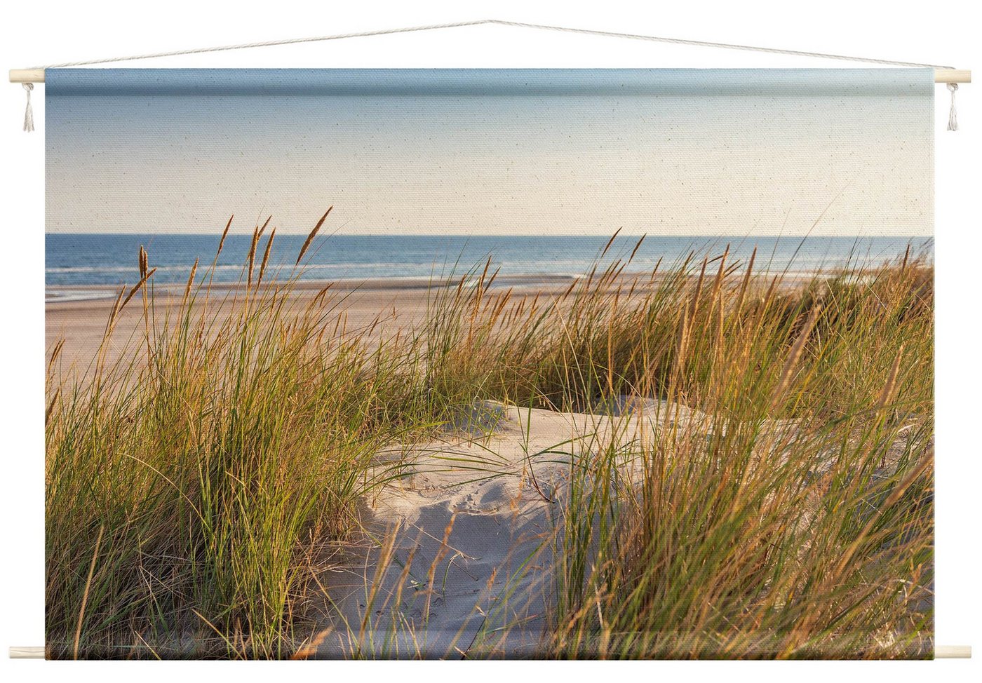 Bilderdepot24 Wandteppich modern Strand Natur beige, rechteckig, Höhe: 2.6 mm, großes Wandbild aus Natur-Baumwolle Wandbehang Stoffbild Tuch Wollseil Bild 3