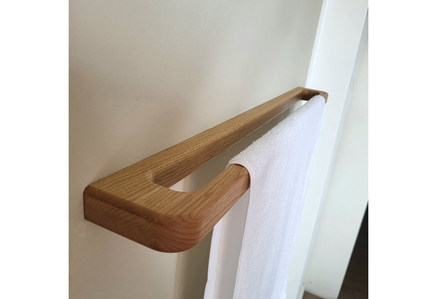 ScandiHooks Handtuchhalter Großer Handtuchhalter aus massivem Eichenholz