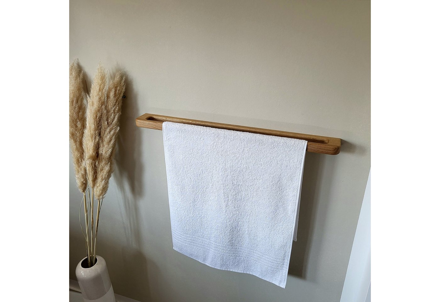 ScandiHooks Handtuchhalter Großer Handtuchhalter aus massivem Eichenholz Bild 2