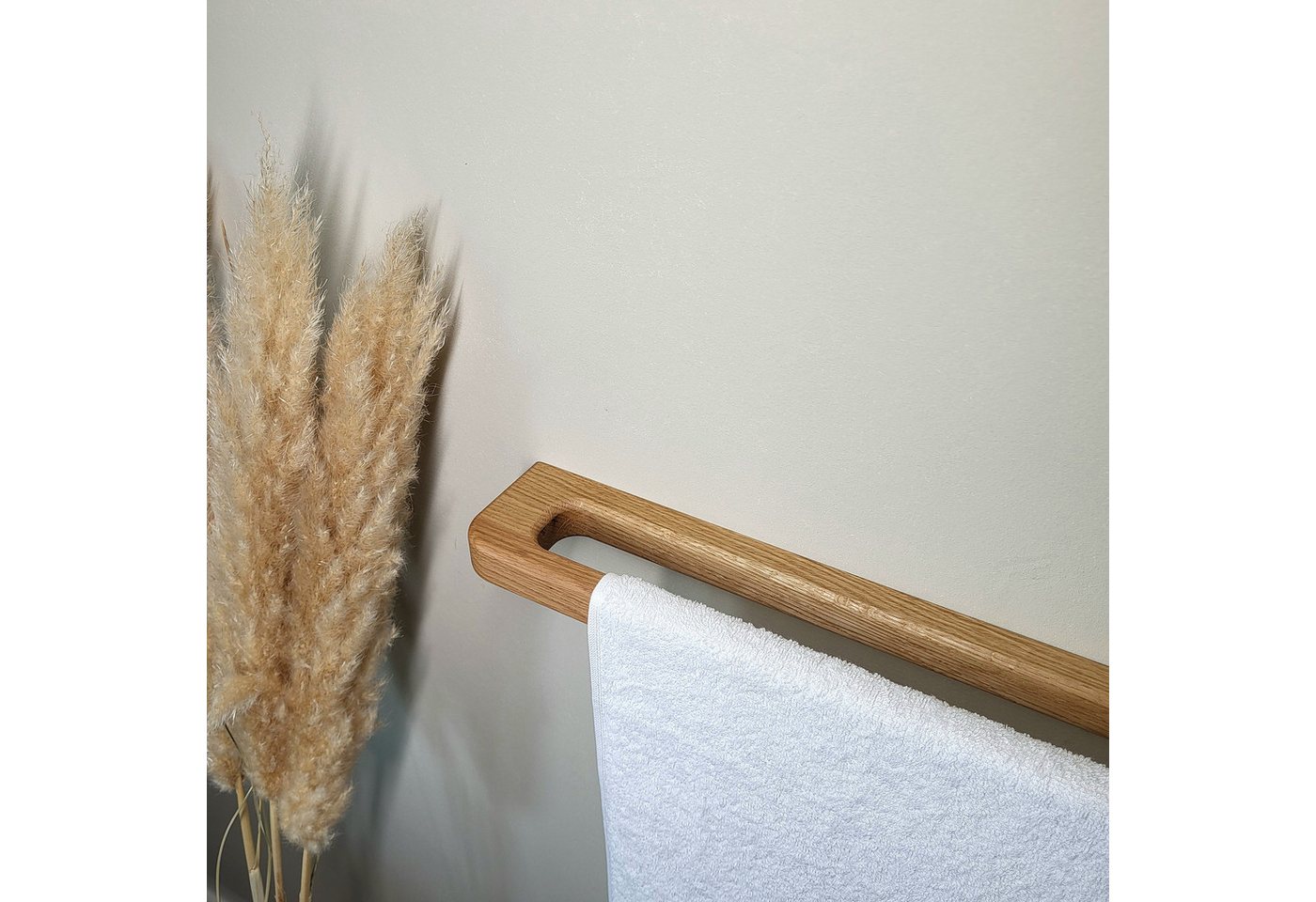 ScandiHooks Handtuchhalter Großer Handtuchhalter aus massivem Eichenholz Bild 3