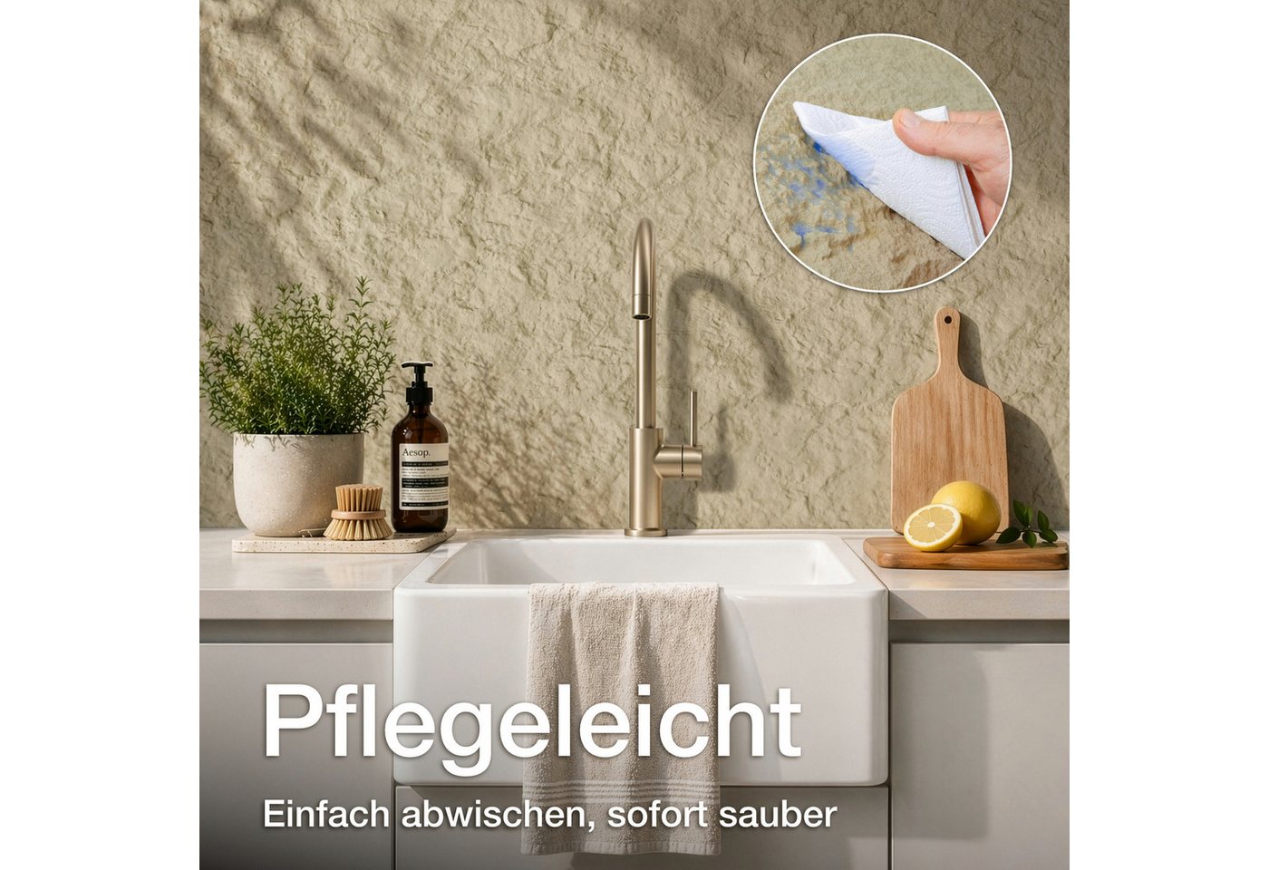 Hexim 3D Wandpaneel, BxL: 6x12 cm, (Steinoptik 4 Stück 120x60cm – Felswand PU Wandverkleidung, Täuschend echte Bruchstein 3D Paneele für Wohnzimmer – 2cm starke Stone Steinplatte (2,88m² Beige) Bild 2