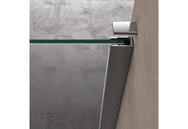 doporro Walk-in-Dusche Duschwand Duschabtrennung 8mm ESG Stabilisator aus Edelstahl Bremen, Einscheibensicherheitsglas