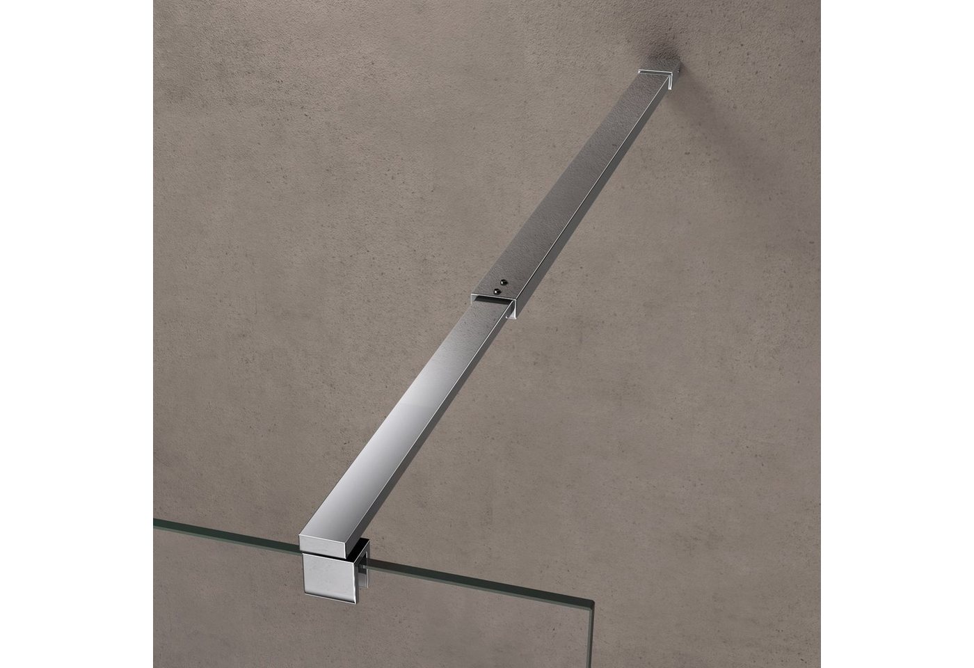doporro Walk-in-Dusche Duschwand Duschabtrennung 8mm ESG Stabilisator aus Edelstahl Bremen, Einscheibensicherheitsglas Bild 2
