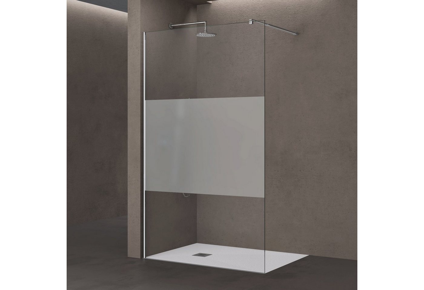 doporro Walk-in-Dusche Duschwand Duschabtrennung 8mm ESG Stabilisator aus Edelstahl Bremen, Einscheibensicherheitsglas Bild 4