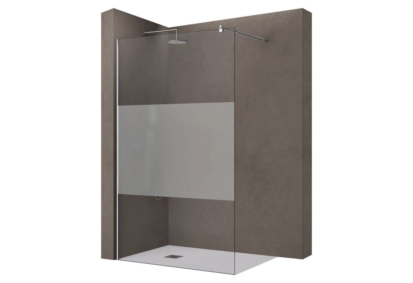 doporro Walk-in-Dusche Duschwand Duschabtrennung 8mm ESG Stabilisator aus Edelstahl Bremen, Einscheibensicherheitsglas Bild 5