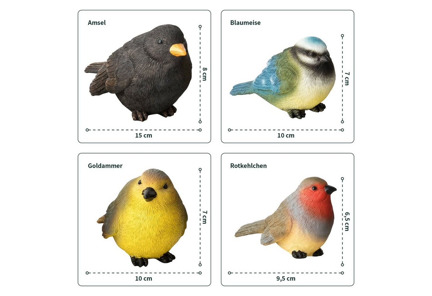 VERDOBA Gartenfigur Gartenfiguren wetterfeste Vögel, Adler, Eichhörnchen und Igel Deko Bild 2