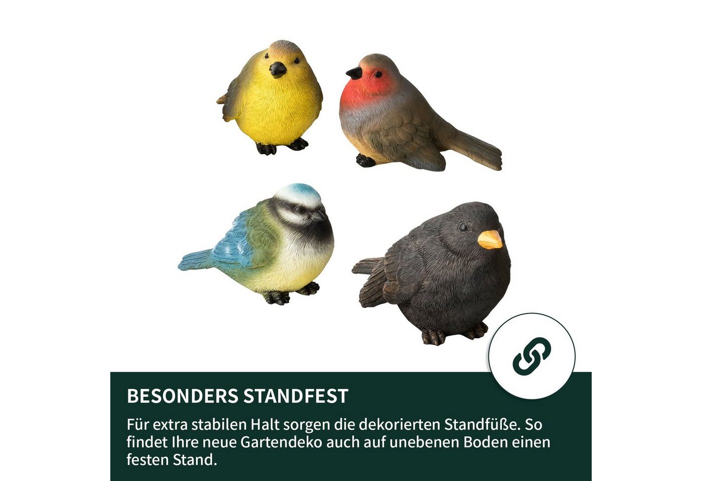 VERDOBA Gartenfigur Gartenfiguren wetterfeste Vögel, Adler, Eichhörnchen und Igel Deko Bild 3