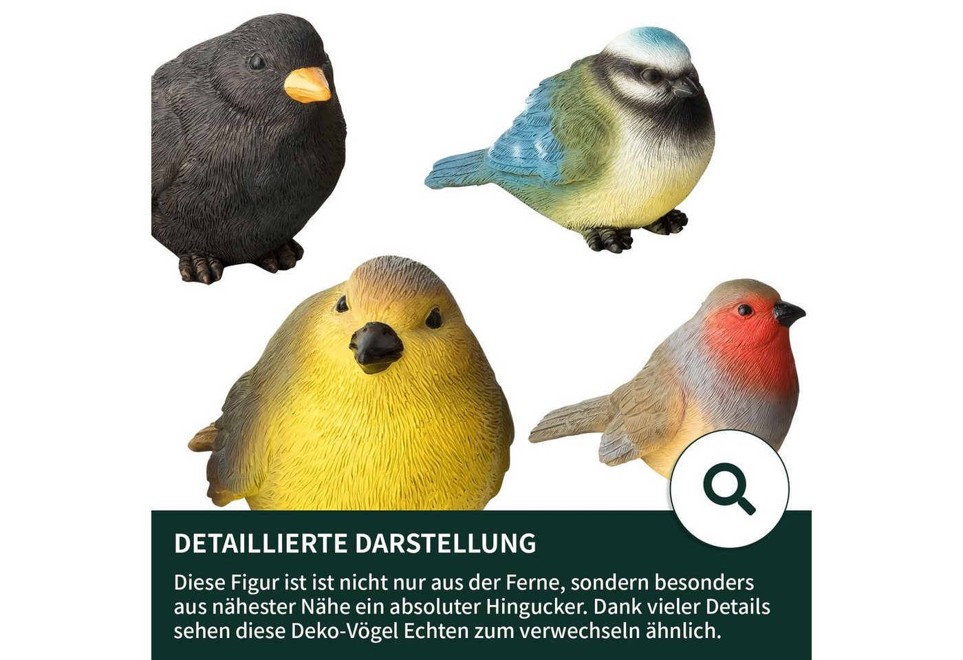VERDOBA Gartenfigur Gartenfiguren wetterfeste Vögel, Adler, Eichhörnchen und Igel Deko Bild 4