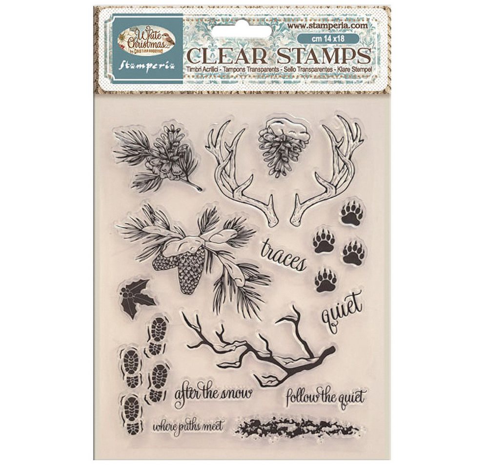 Stamperia Stempel White Christmas, 15 Stk.