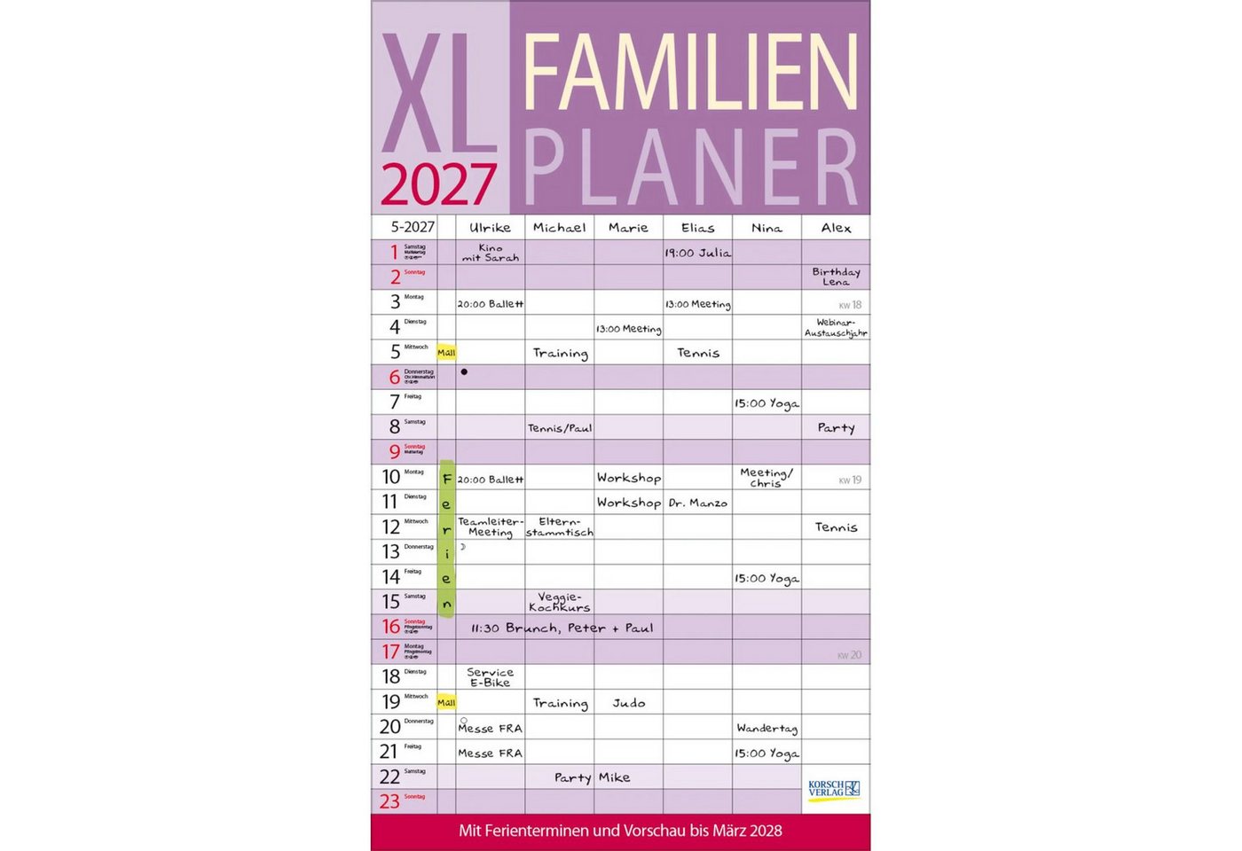 Korsch Verlag Wandkalender XL Familienplaner 2027 Bild 2