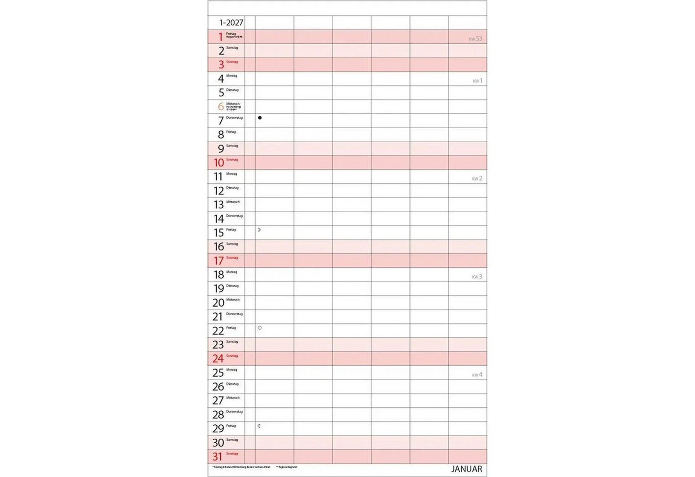 Korsch Verlag Wandkalender XL Familienplaner 2027 Bild 3