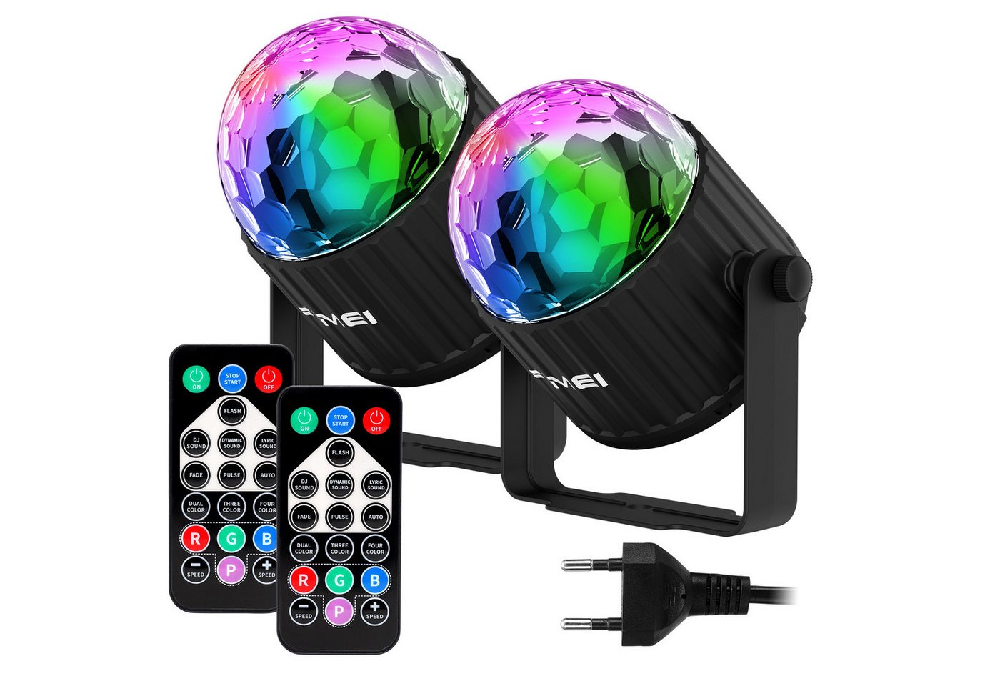 FIMEI LED Discolicht Discokugel 360° drehbar mit Fernbedienung, 15 Farben, musikgesteuert, LED fest integriert, 9W RGB, dynamische Effekte Bild 4