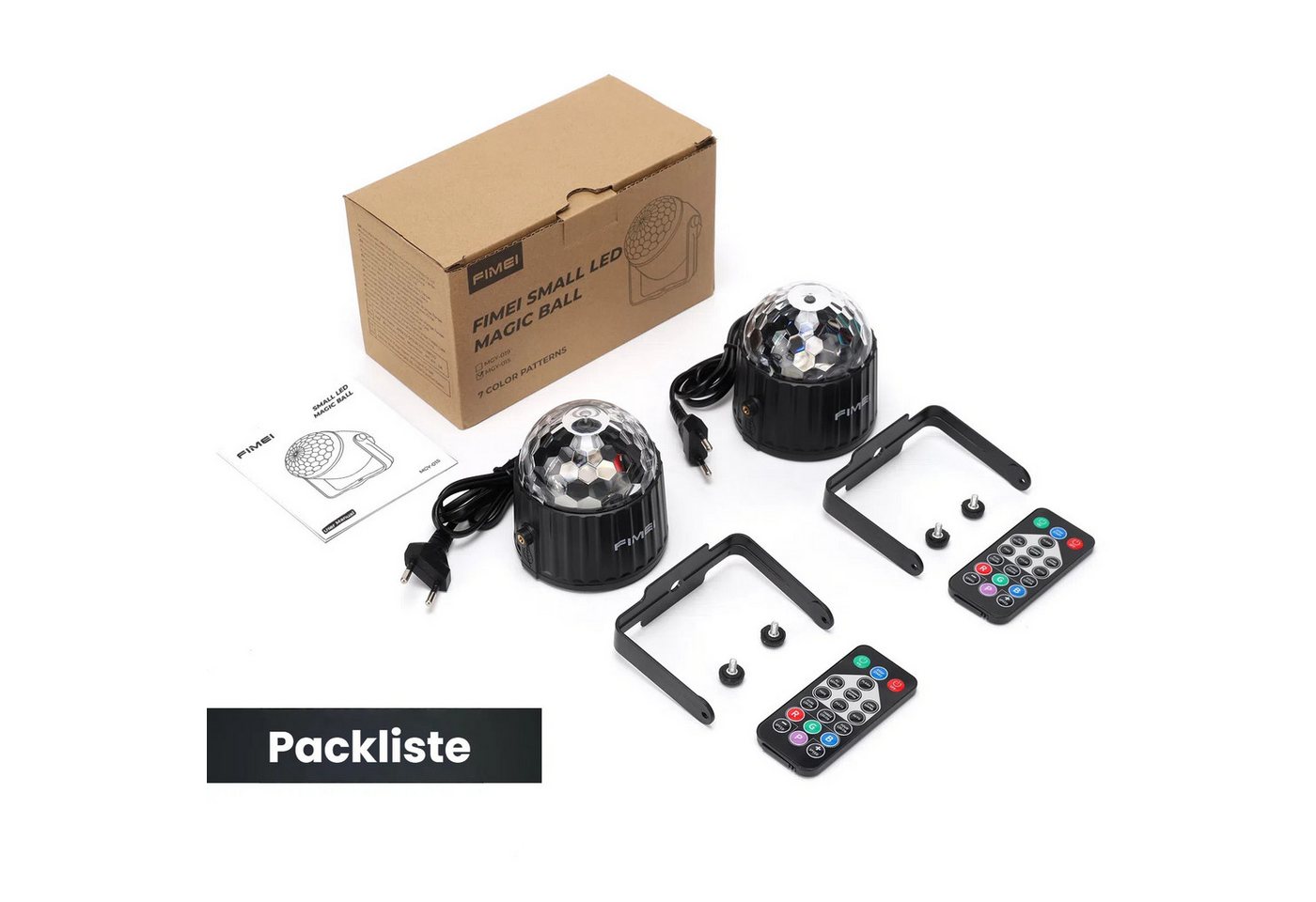 FIMEI LED Discolicht Discokugel 360° drehbar mit Fernbedienung, 15 Farben, musikgesteuert, LED fest integriert, 9W RGB, dynamische Effekte Bild 5