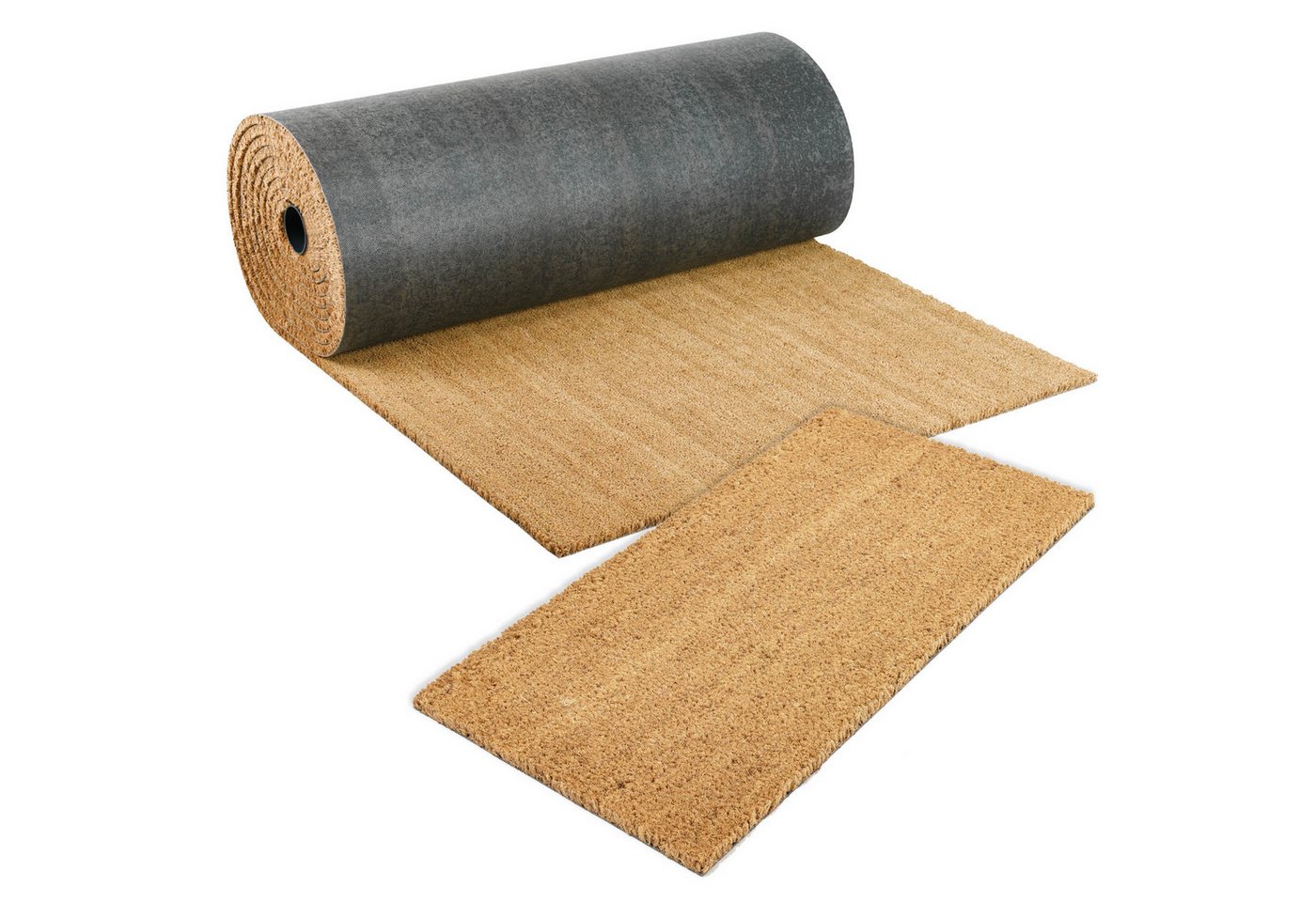 ANRO Bodenschutzmatte Kokos-Schmutzfangmatte Fußmatte rutschfest Naturfaser Vinyl Rückseite, 1x Kokosmatte, 1-St., 1Stück auf einer Rolle, Robust pflegeleicht 30x100cm Braun auch als Fußmatte Bild 2