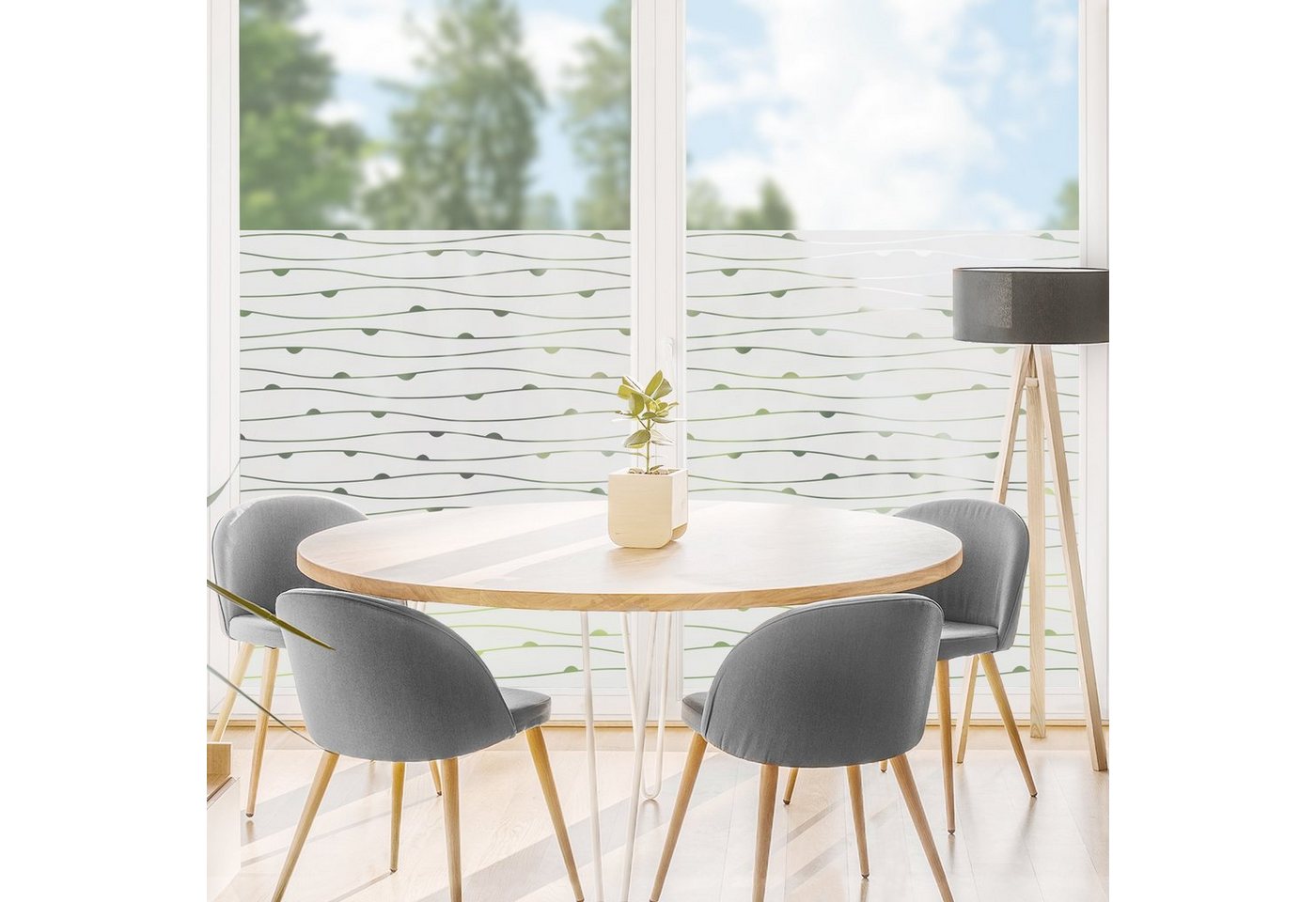 Bilderdepot24 Fensterfolie statisch haftend Motiv Fensterdeko Halbkreisen II Muster, blickdicht, Innen Fenster Tür Balkontür Küche Badezimmer Wohnzimmer Schlafzimmer