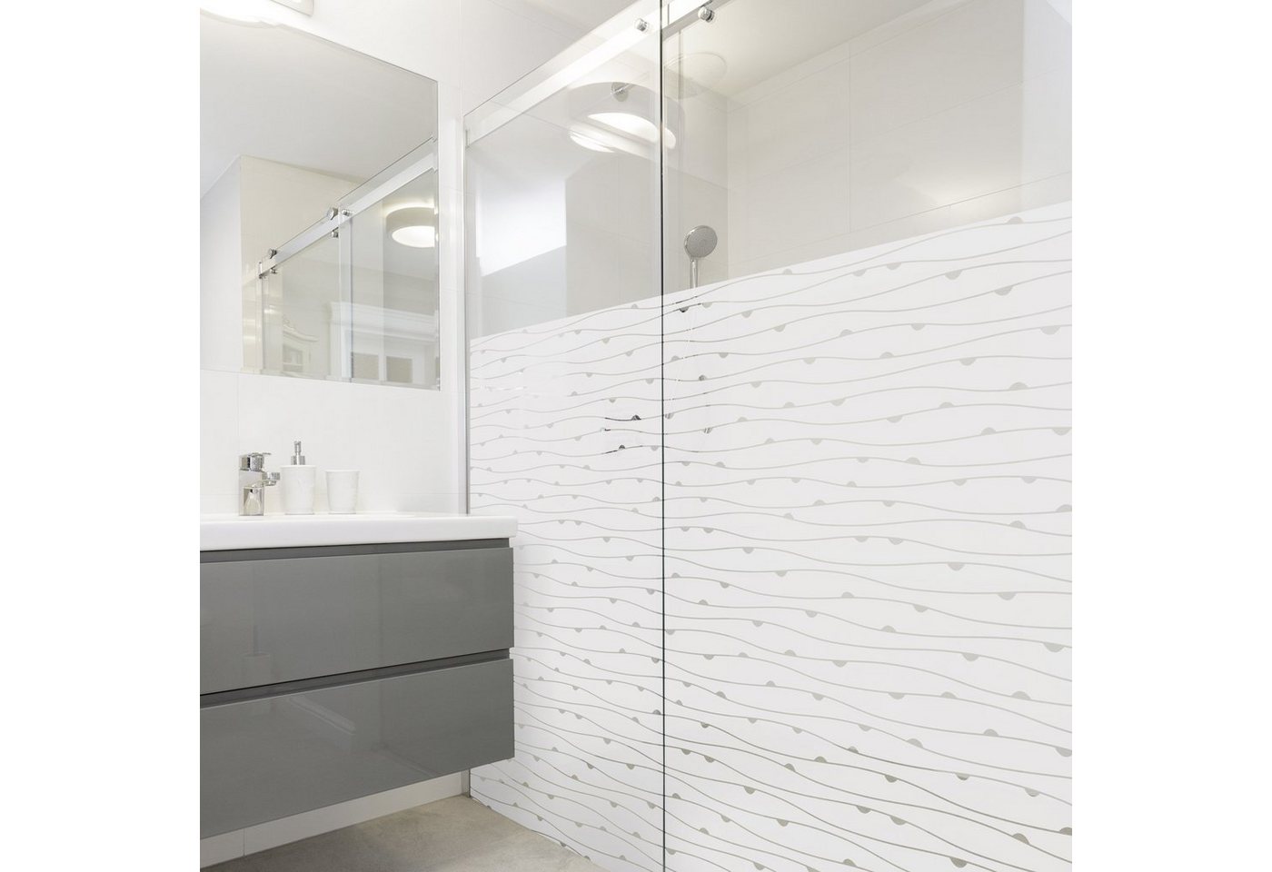 Bilderdepot24 Fensterfolie statisch haftend Motiv Fensterdeko Halbkreisen II Muster, blickdicht, Innen Fenster Tür Balkontür Küche Badezimmer Wohnzimmer Schlafzimmer Bild 5