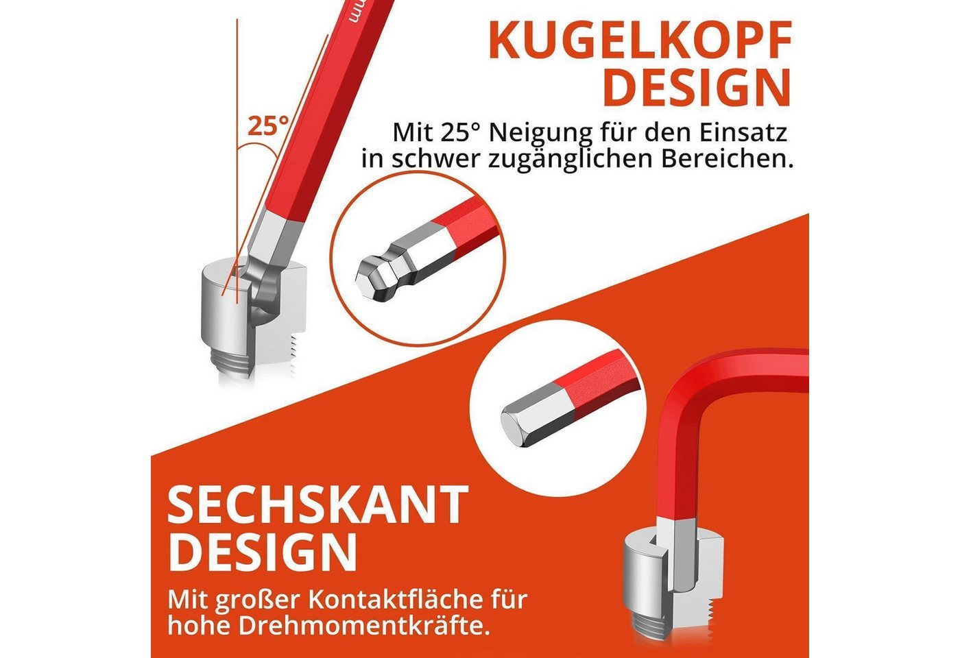 LuxusKollektion Innensechskantschlüssel Innensechskant Satz Lang 18tlg Kugelkopf 18PCS-Hex&Torx(Lang) Bild 4