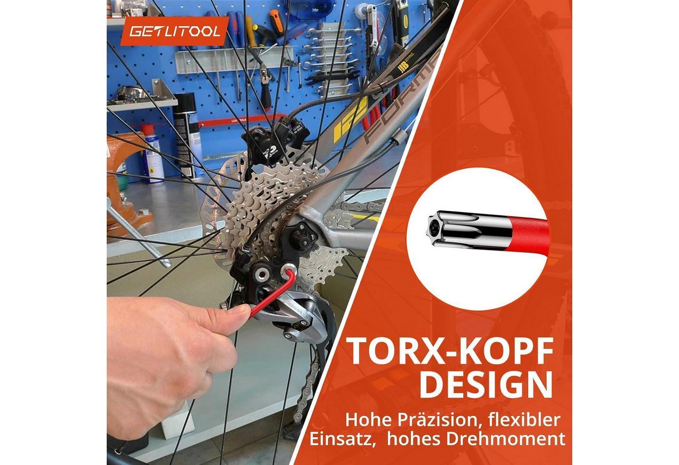 LuxusKollektion Innensechskantschlüssel Innensechskant Satz Lang 18tlg Kugelkopf 18PCS-Hex&Torx(Lang) Bild 5