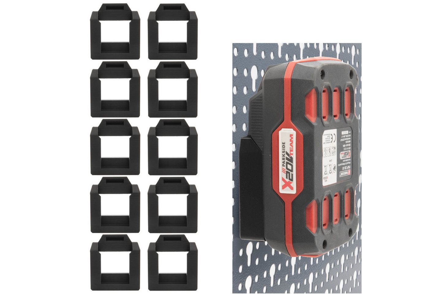 TSB Werk Werkzeughalter Akku Halter für Parkside 20V für Küpper Lochwand, 10-tlg., Halterung, Wandhalterung, Lidl Bild 2