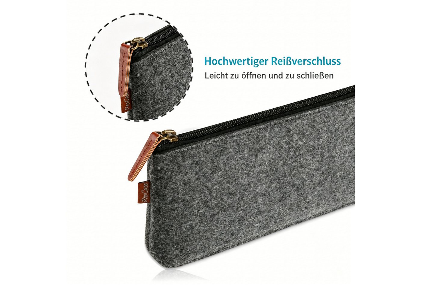 nsihing Federmäppchen Federmäppchen Filz 2er Set mit Reißverschluss, Stifteetui, Für Schule, Büro und Uni, Praktische Aufbewahrung für Schreibwaren Bild 2
