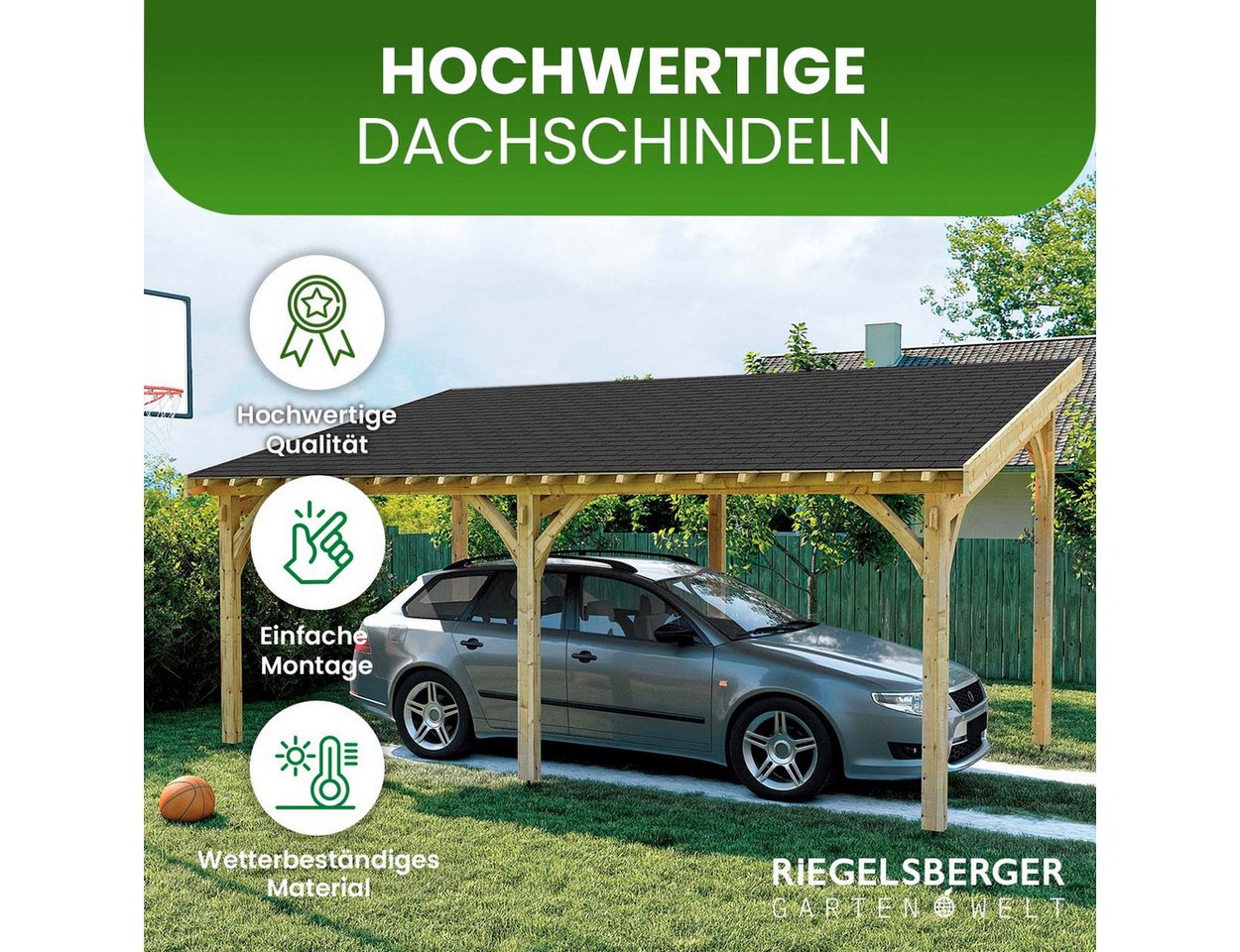 Gartenpirat Dachpappe Dachschindeln Biberschwanz 2 m² schwarz Bitumen zur Dacheindeckung Bild 3