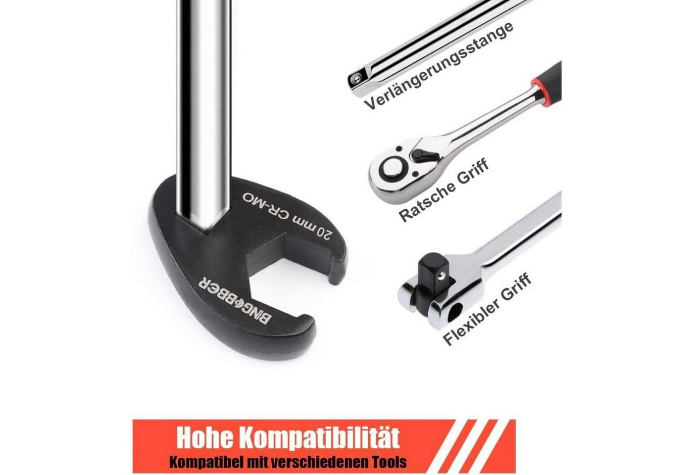 LuxusKollektion Steckschlüssel Hahnenfußschlüssel Satz 13tlg Halbzoll Vierkantantrieb 20-32mm