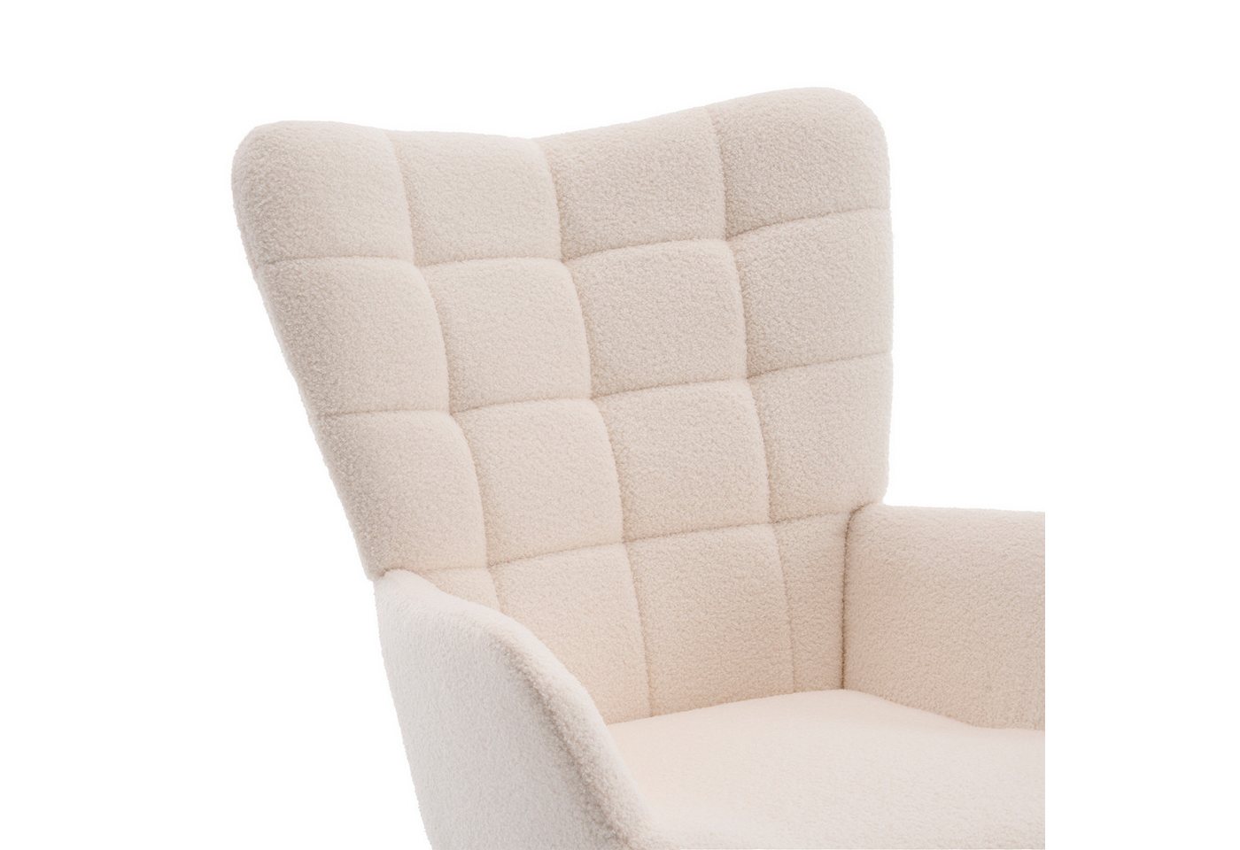STILVORA Schaukelstuhl Schaukelsessel wohnzimmer Relaxsessel mit Fußstütze,beige (Sherpa-Fleece & hoher Rückenlehne), für Wohnzimmer, Schlafzimmer, Leseecke und Ruhebereiche Bild 5