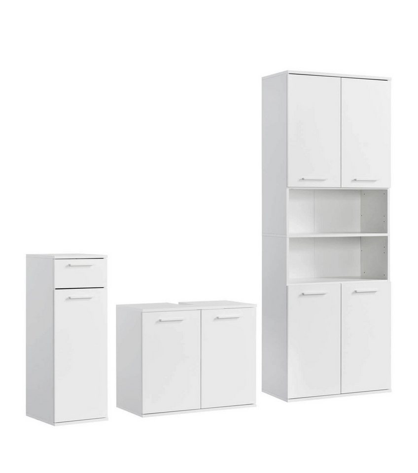mokebo Badmöbel-Set Der Steuermann, (3-teilig), Made in Germany, Badezimmerschrank, Badschrank, Set in Weiß Bild 3