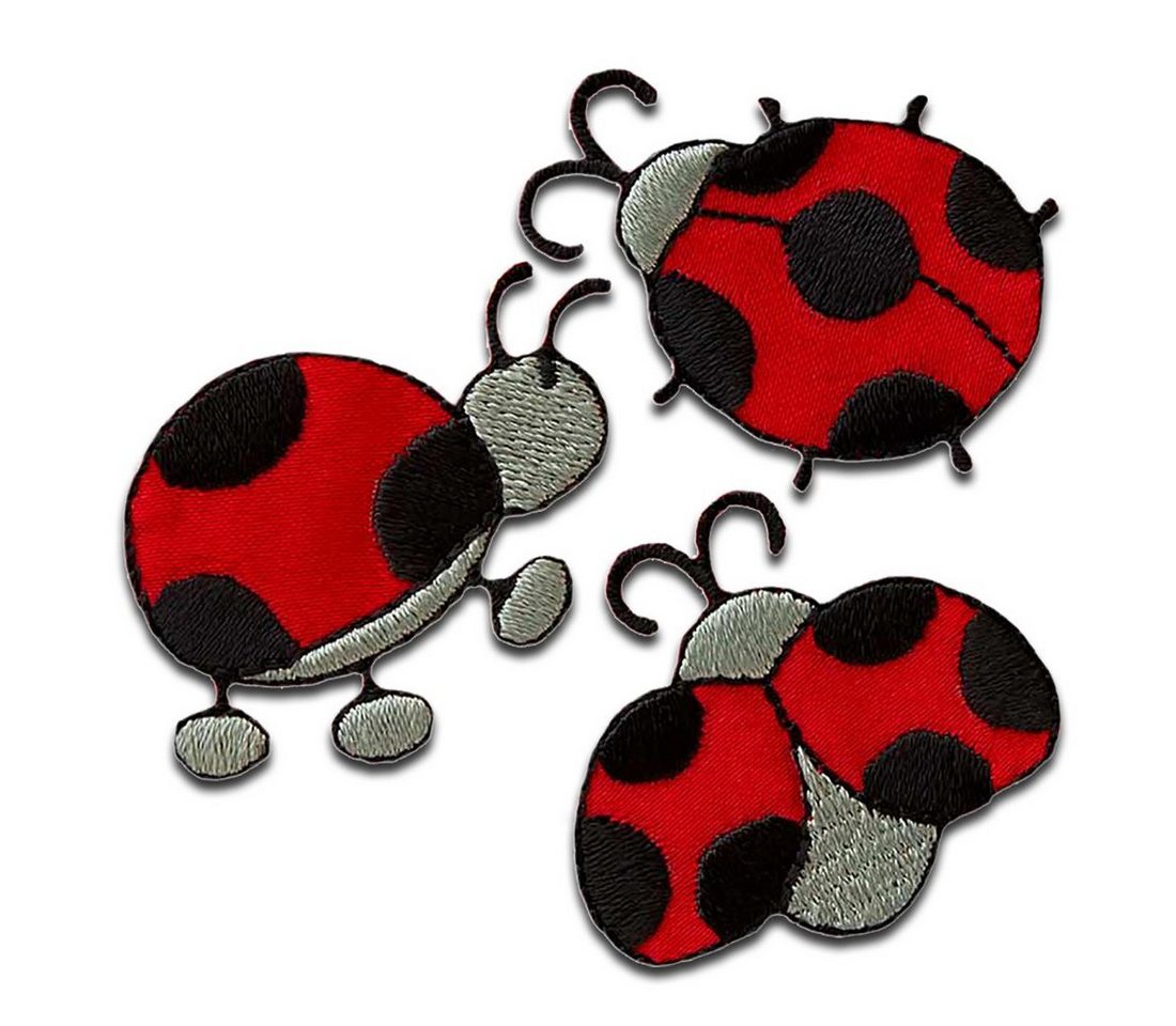Mono-Quick Aufnäher Bügelbild, Aufbügler, Applikationen, Patches, Flicken, zum aufbügeln, Polyester, 3 Marienkäfer Tier - Größe: 3,8 x 2,8 cm Bild 3