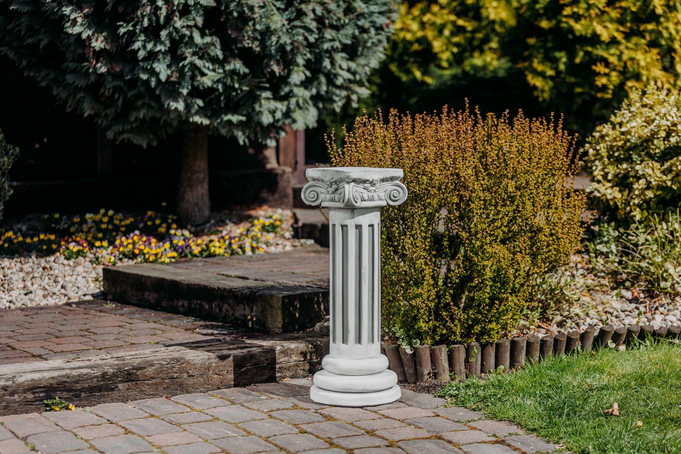 gartendekoparadies.de Gartensockel Griechische Säule, Steinsockel, H. 75 cm, G. 48 kg, Frostsicher Bild 4