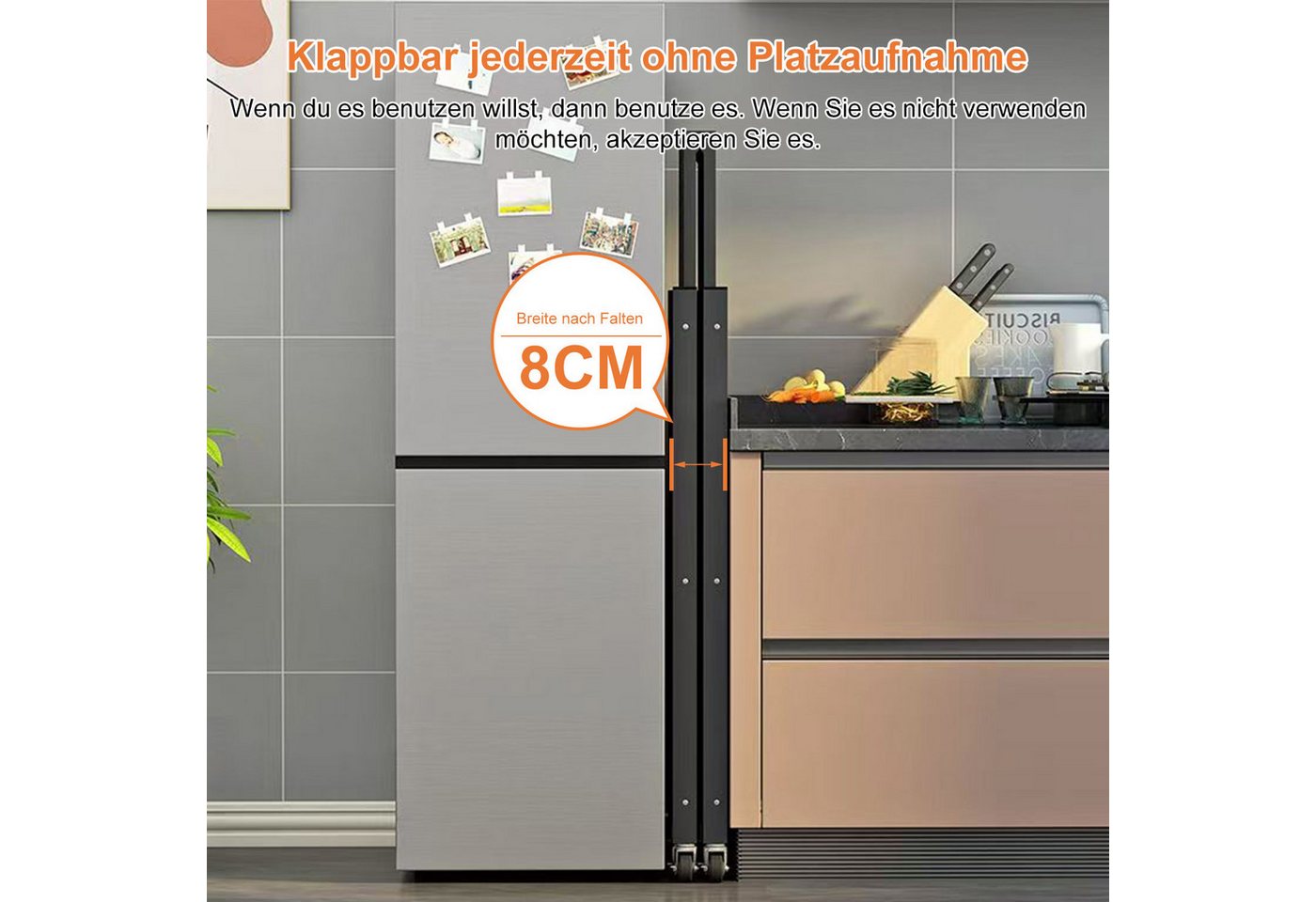 FOXSPORT Standregal mit Rollen, 1er-Packung, Komplett-Set, Traglast von 20 kg pro Ebene, mit 4/5 Ablagen, Lagerregal, Küchenregal, 72x37x163cm Bild 5