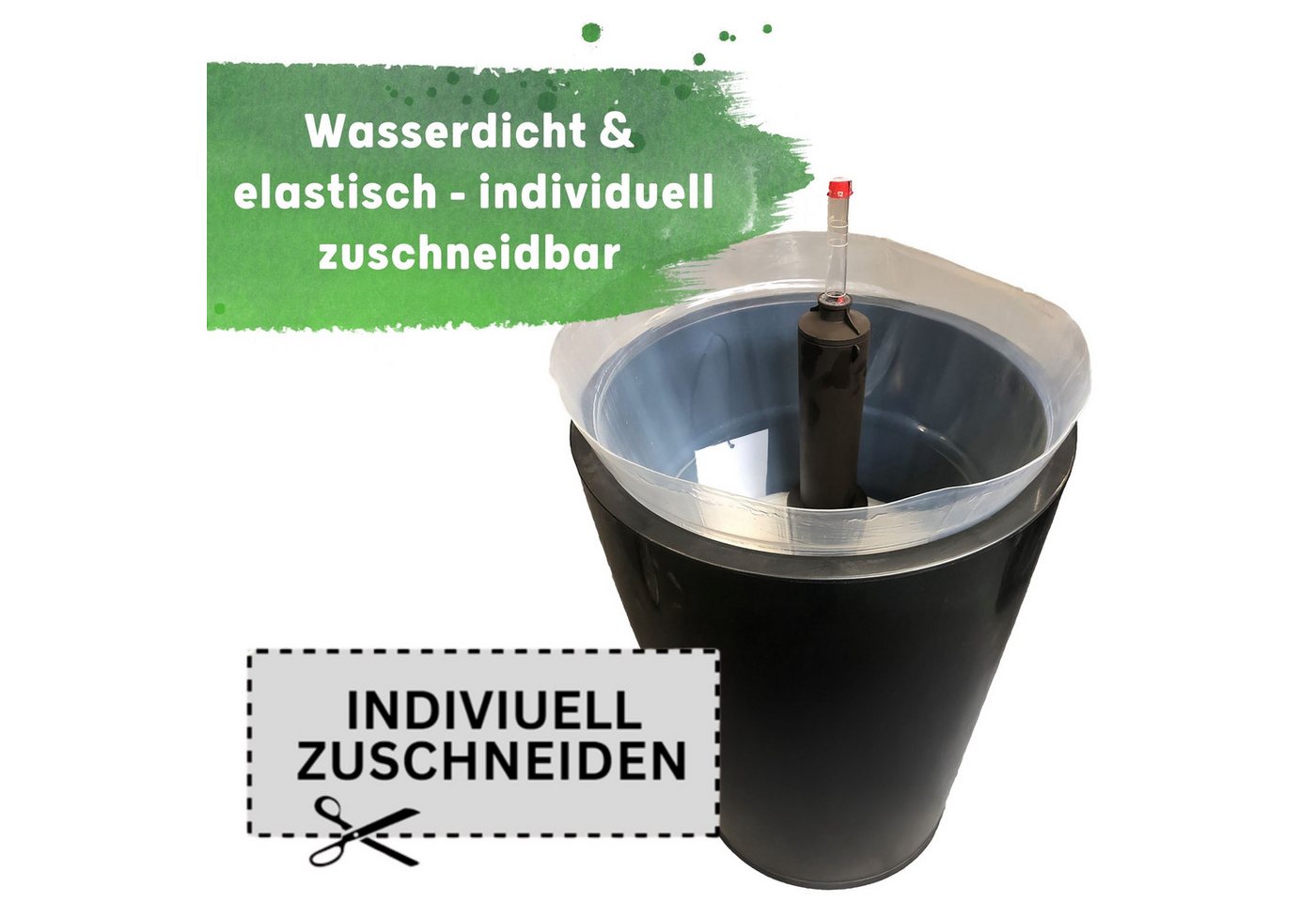 LENI Pflanzeinsatz Kunststoff flexibler Pflanztopfeinsatz transparent Universaleinsatz, wasserdicht, zuschneidbar, vielseitig einsetzbar Bild 3
