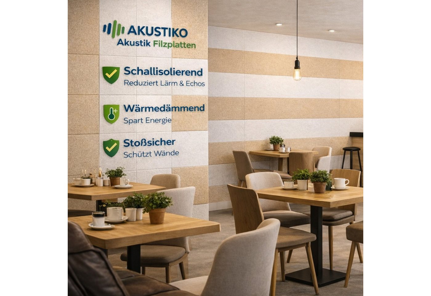 AKUSTIKO Schallschutzpaneel, BxL: 60x120 cm, (Selbstklebend 120x60cm - 8 Stück Weiß Akustik Wandpaneele Schallschutz & Raumakustik Panels Filz 9mm Hexim Decken- & Wandverkleidung Raumlayout Akustik (2.88m)