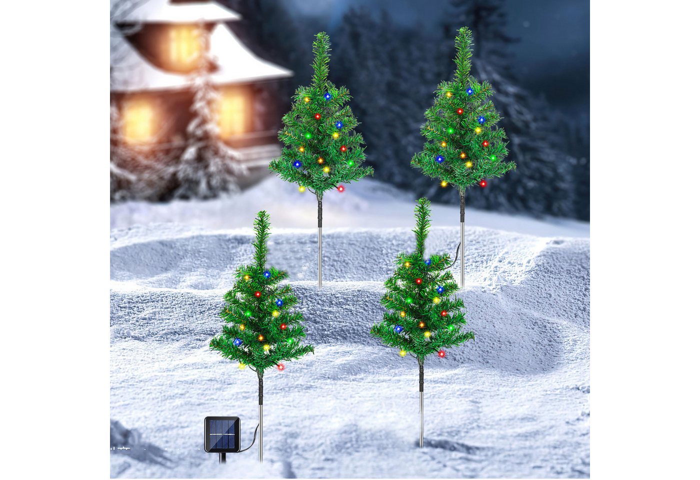 Clanmacy LED Dekolicht Solar Weihnachtsbeleuchtung Aussen Wasserdicht IP65 für Weihnachtstag, Zierpflanzen Beleuchtung Bild 2