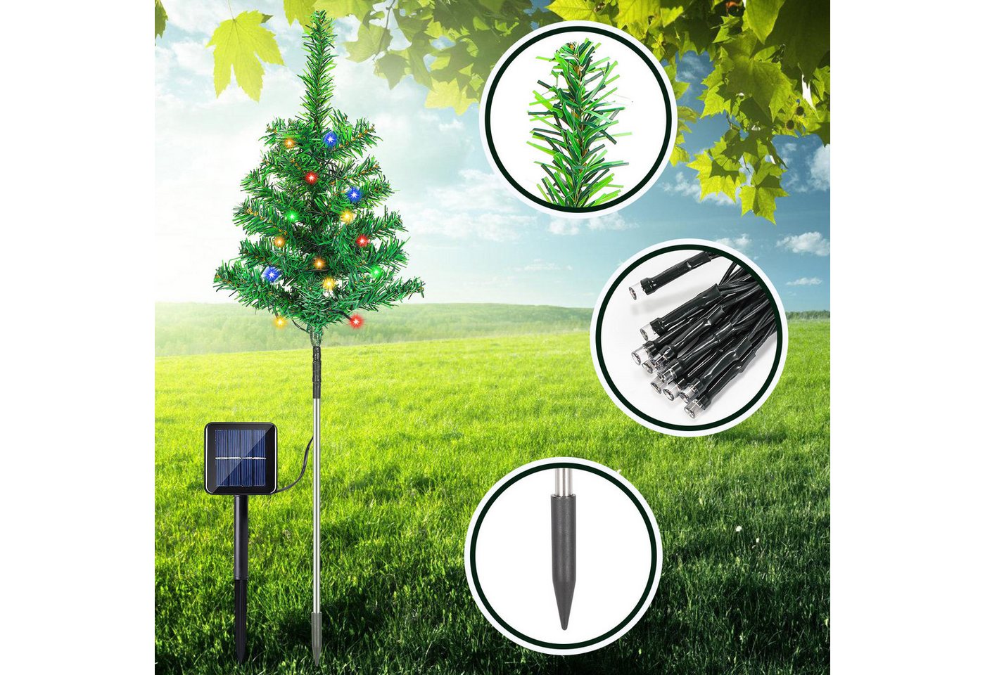 Clanmacy LED Dekolicht Solar Weihnachtsbeleuchtung Aussen Wasserdicht IP65 für Weihnachtstag, Zierpflanzen Beleuchtung Bild 4