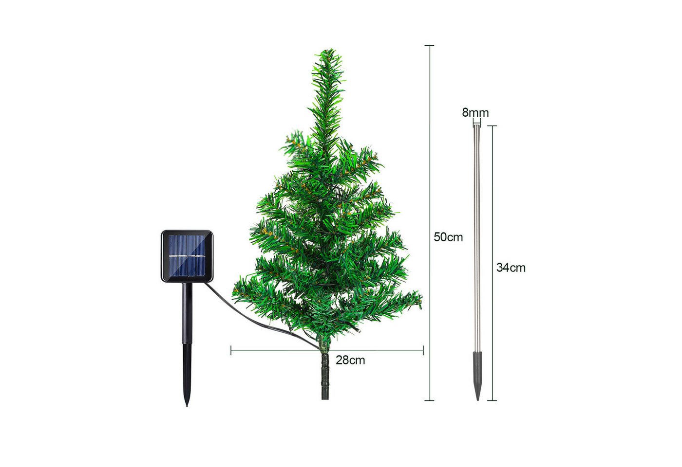 Clanmacy LED Dekolicht Solar Weihnachtsbeleuchtung Aussen Wasserdicht IP65 für Weihnachtstag, Zierpflanzen Beleuchtung Bild 5