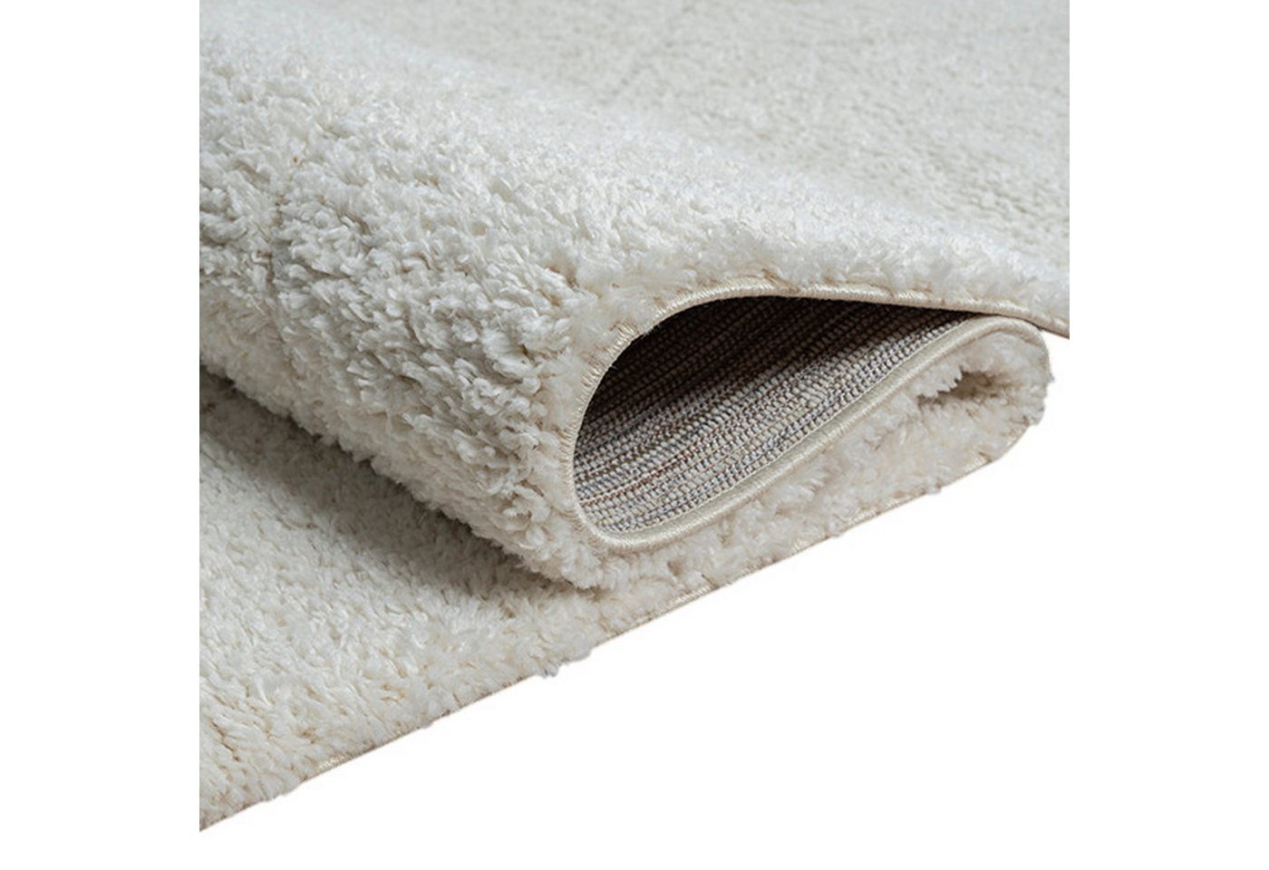 TeppichHome24 Teppich Hochflor Teppich creme mit Rautenmuster modern weich, rechteckig Bild 2