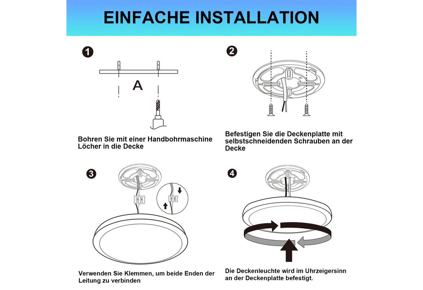 LMaxhome LED Deckenleuchte Modern Flach Rund Deckenlampe Ultra Dünn Ø37CM für Schlafzimmer, 3000K Warmweiß, LED fest integriert, 36W, Augenschutz, Energiesparen, 4300lm für Küche Flur