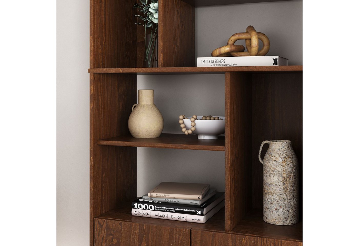 IDIMEX Regal SIMONA, Modernes Holzregal mit Türen & Fächern Design Regal kastanien farben