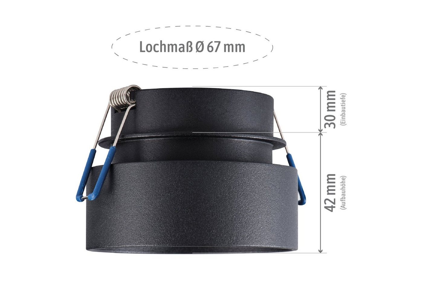 SSC-LUXon LED Einbaustrahler Sudara Einbauspot schwarz indirektes Licht LED Lampe 2W warmweiß, Warmweiß