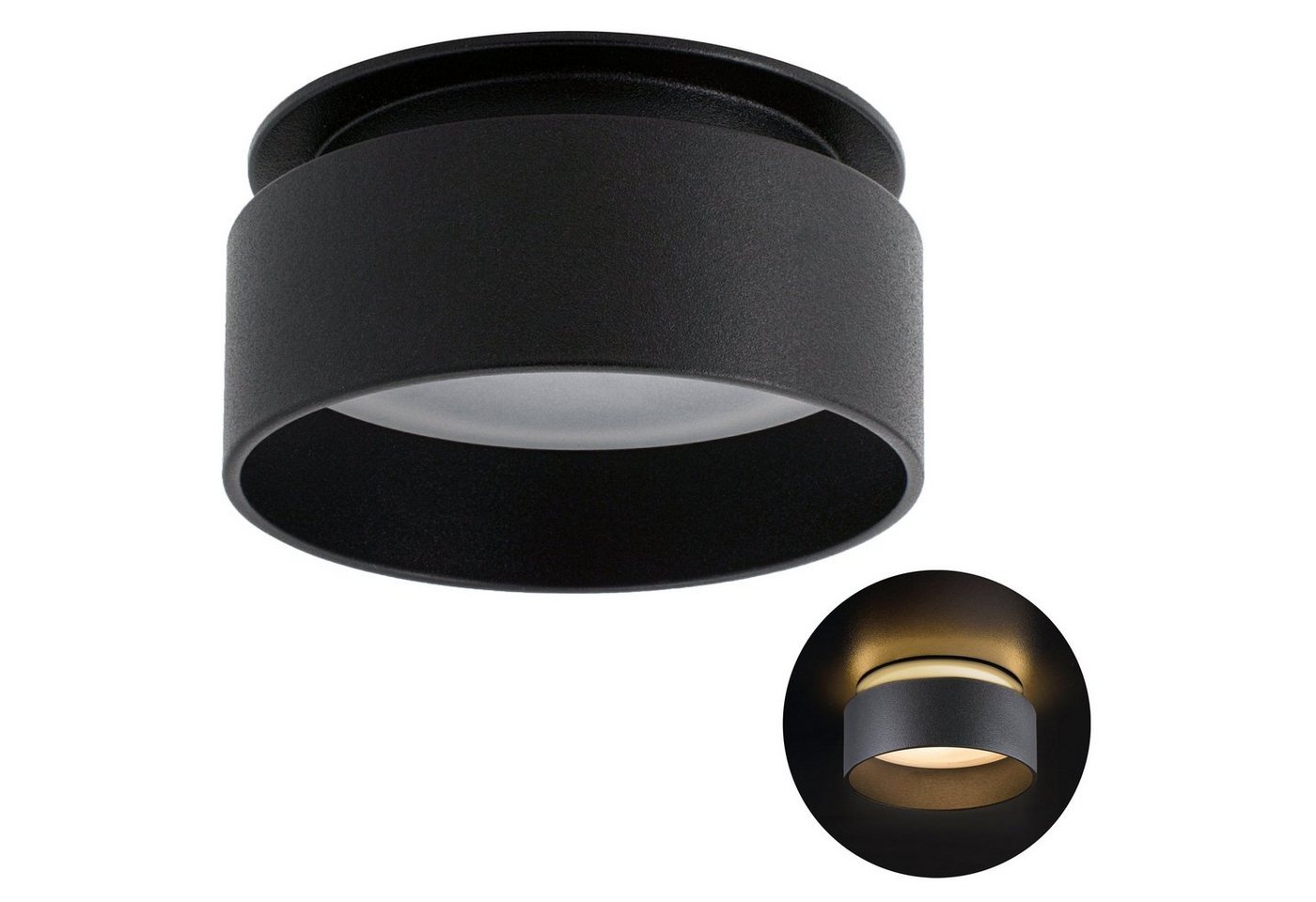 SSC-LUXon LED Einbaustrahler Sudara Einbauspot schwarz indirektes Licht LED Lampe 2W warmweiß, Warmweiß Bild 3