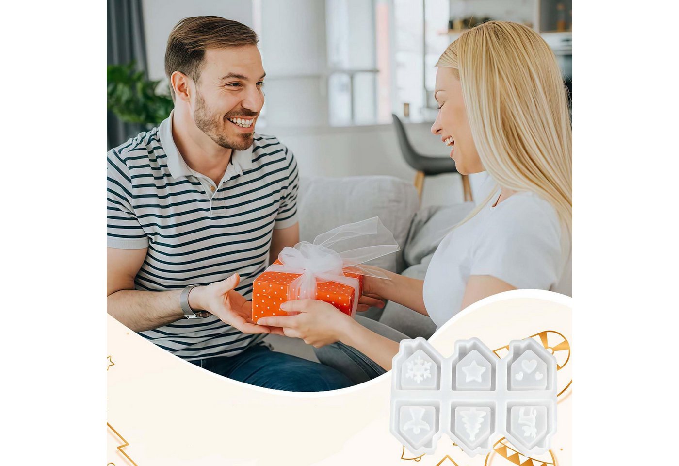 Coonoor Modellierwerkzeug Mini Haus Silikonformen, Weihnachts-Silikonformen für Gipsgießen, Mini-Haus Gussformen für Silikon – Perfekt für DIY Bastelprojekte Bild 2