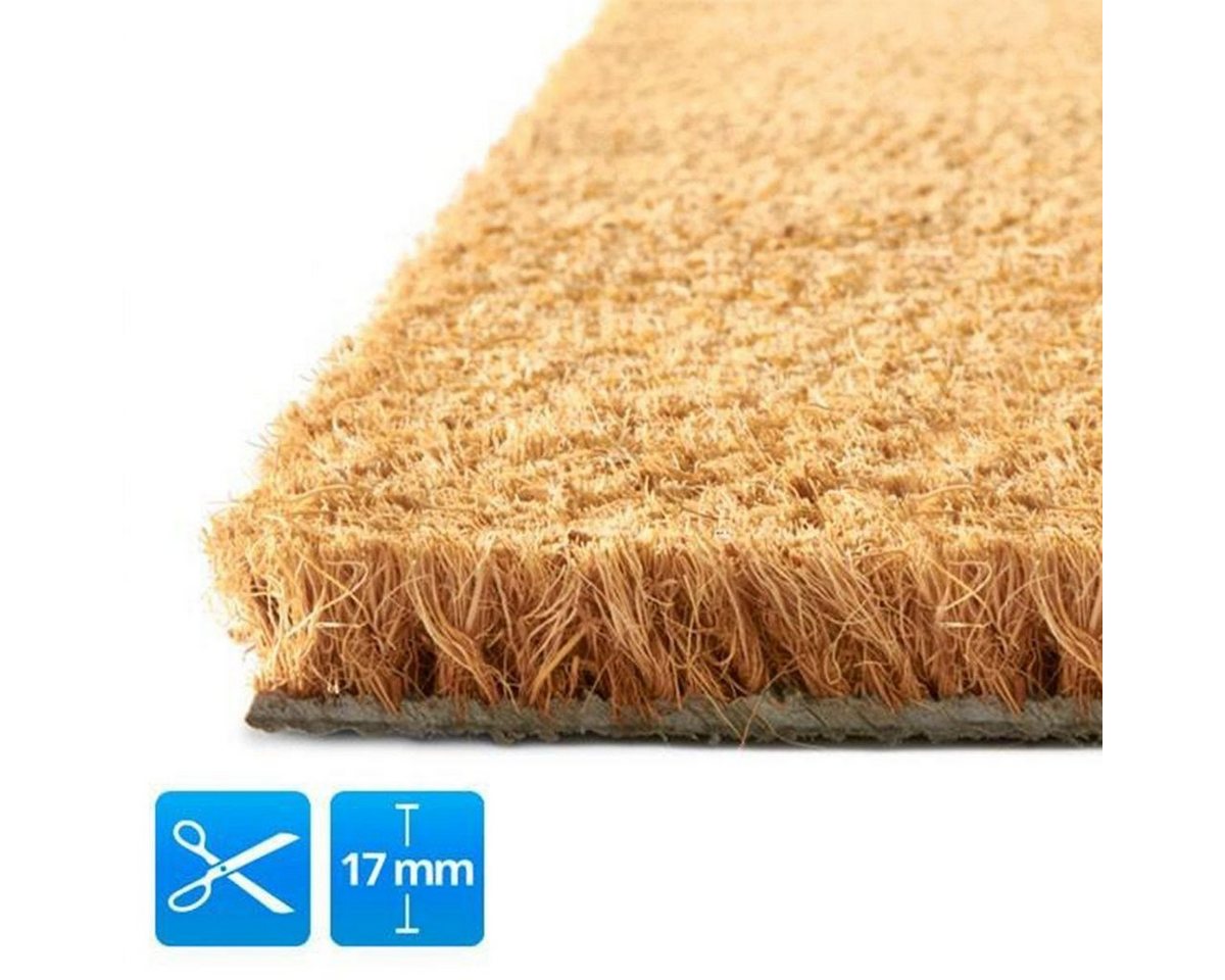 Karat Fußmatte Kokosmatte Natur Zuschnitt, verschiedene Größen, Schmutzfangmatte, rechteckig, Höhe: 17 mm Bild 5
