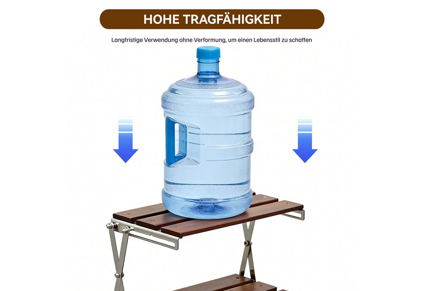 BlingBin Standregal Klappbares Camping Regal 3-stufiges Mehrzweckregal Schreibtischregal, 1 Stück 1-tlg., Schreibtisch Rack,Camping Regalorganisator Für Picknick BBQ Koche