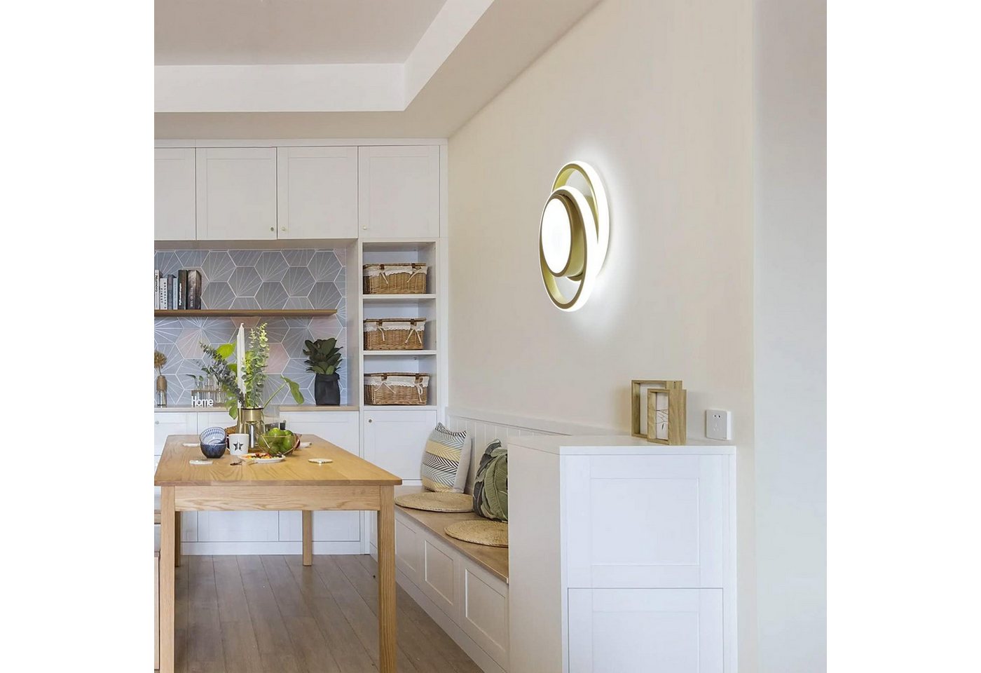 Riserva LED Deckenleuchte LED Deckenleuchte Gold 35W, 27 cm, 6500 K, Doppelring-Design Bild 3