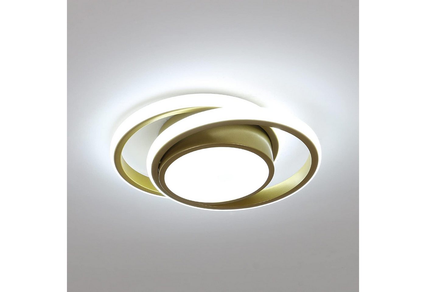 Riserva LED Deckenleuchte LED Deckenleuchte Gold 35W, 27 cm, 6500 K, Doppelring-Design Bild 4
